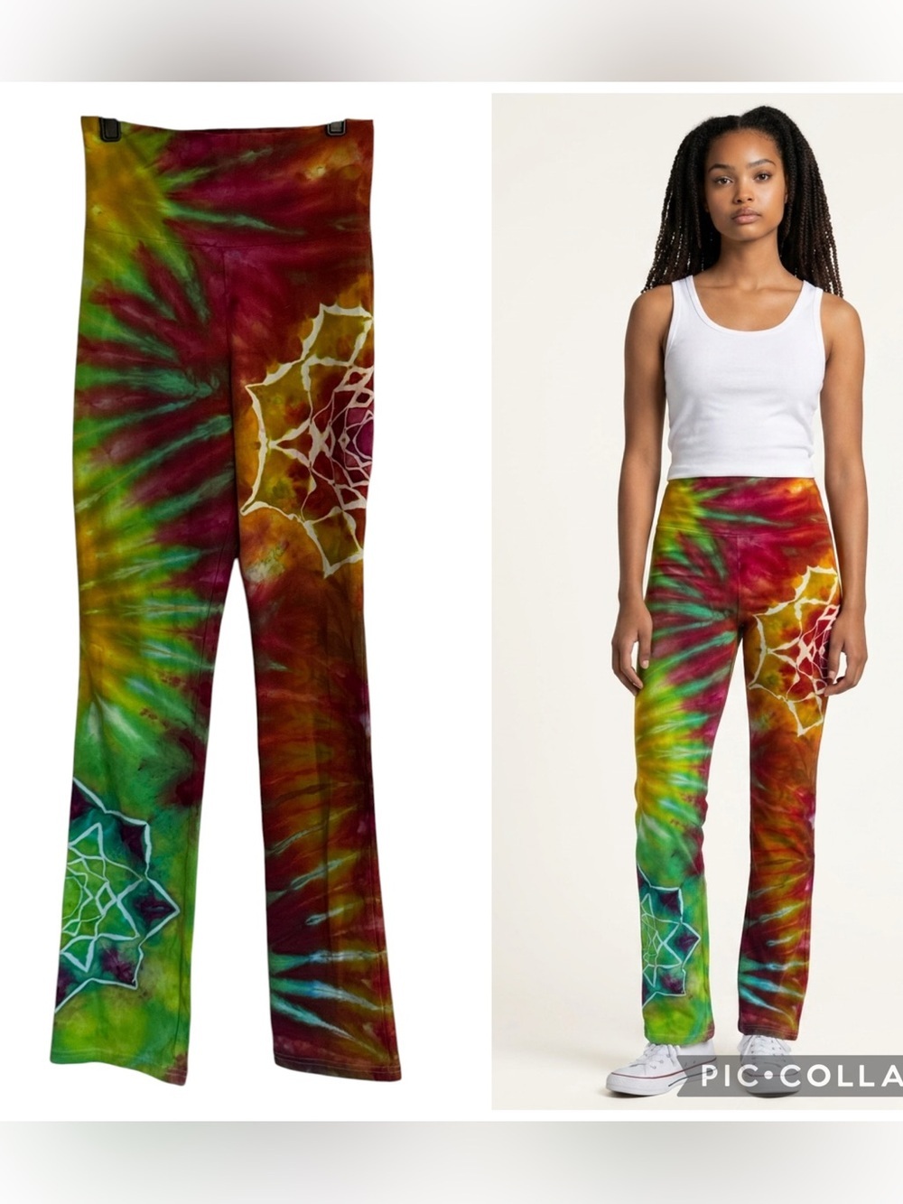 American Apparel Tie Dye Mandala Bootcut Leggings Size XS